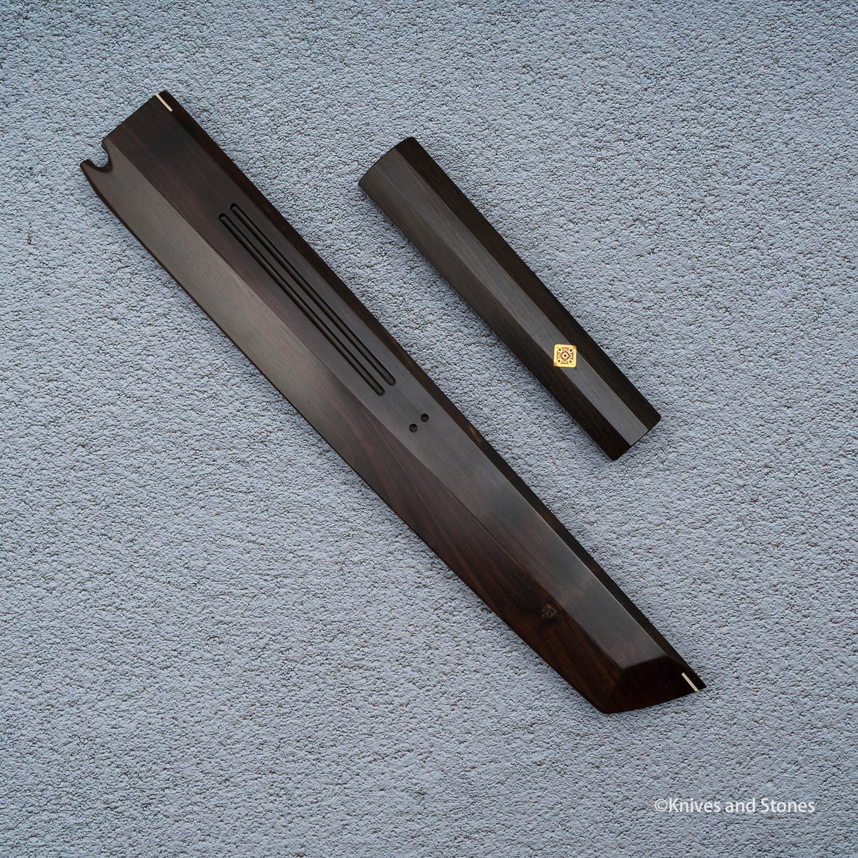 K&S Magnetic Sakimaru Saya & Handle Set Stabilized Curly Maple / Ebony / Pau Rosa