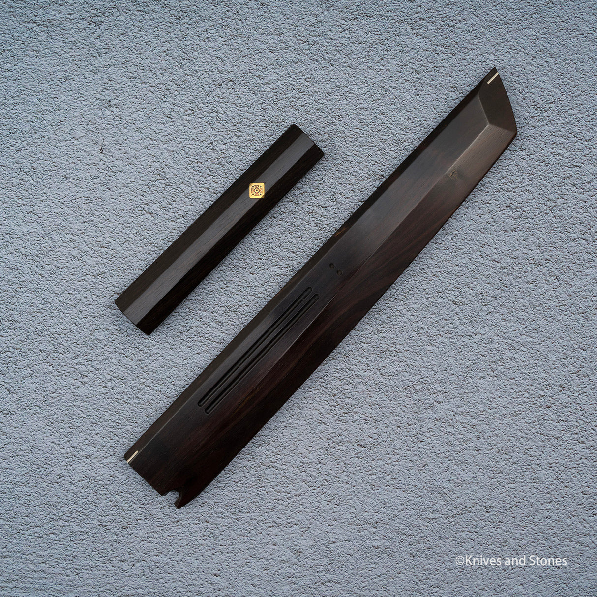 K&S Magnetic Sakimaru Saya & Handle Set Stabilized Curly Maple / Ebony / Pau Rosa