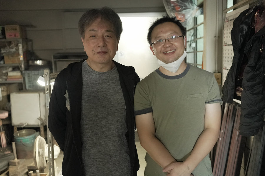 Itsuo Doi with James Zhang in the Sakai Takayuki workshop, April 2022.