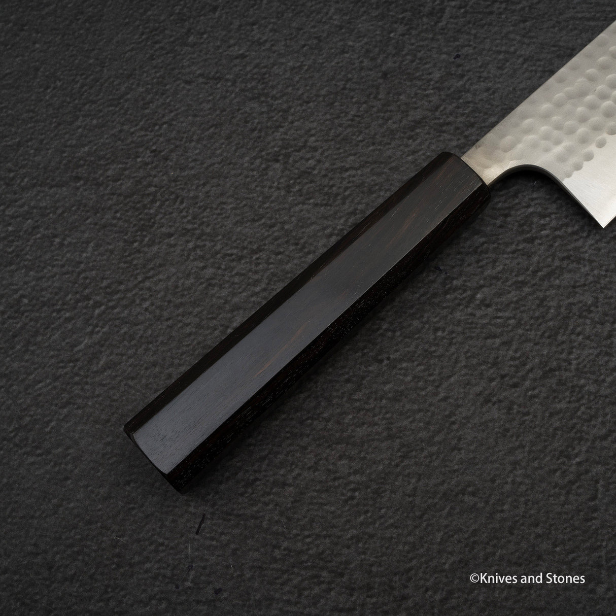 Anryu Blue 2 Tsuchime Santoku 170mm Stainless Clad Ebony