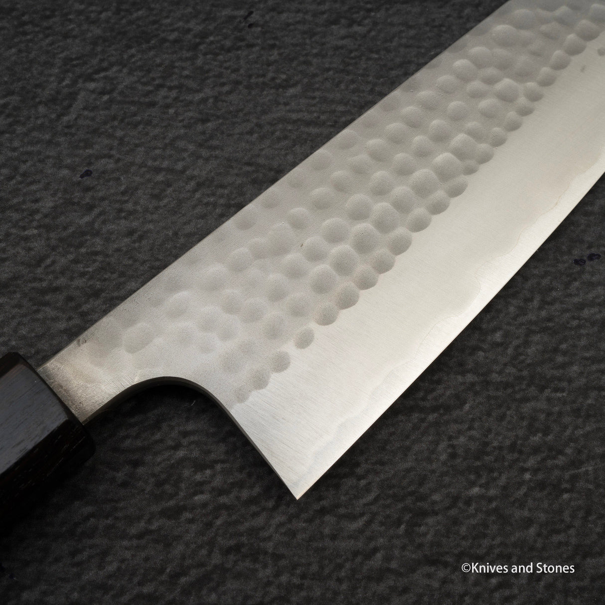 Anryu Blue 2 Tsuchime Santoku 170mm Stainless Clad Ebony