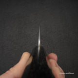 Anryu Blue 2 Tsuchime Santoku 170mm Stainless Clad Ebony