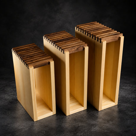K&S Timber Slotted Benchtop Knife Block Varints Size