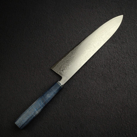 카모 시로 스미나가시 SG2 다마스커스 규토(셰프나이프) 240mm 안정화 컬리 메이플 핸들