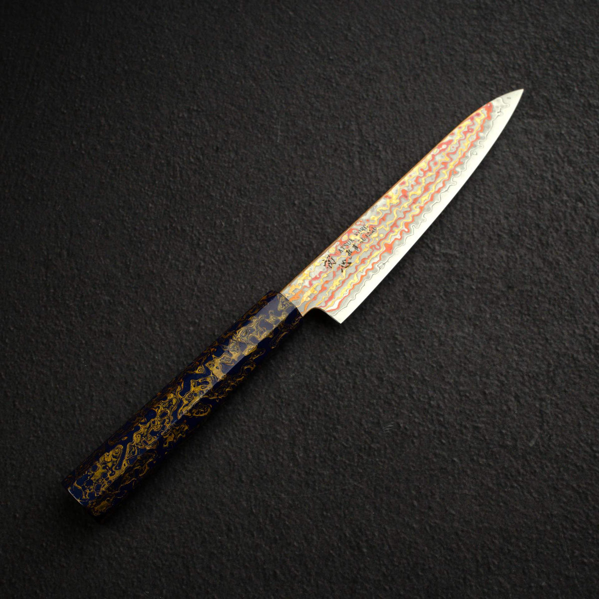 하츠코코로 쿠자쿠 V-Toku 2 페티 150mm 레인보우 다마스커스 마감 퍼플 우루시