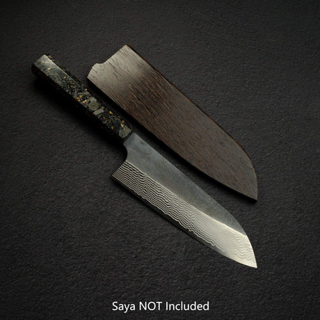 하츠코코로 은삼강 쿠로우치 다마스커스 산토쿠(다용도칼) 170mm 카본파이버 핸들