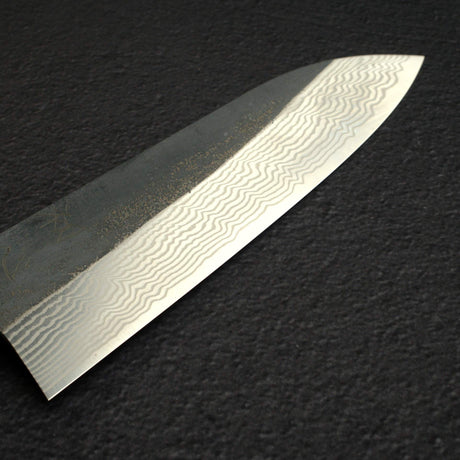 하츠코코로 은삼강 쿠로우치 다마스커스 산토쿠(다용도칼) 170mm 카본파이버 핸들