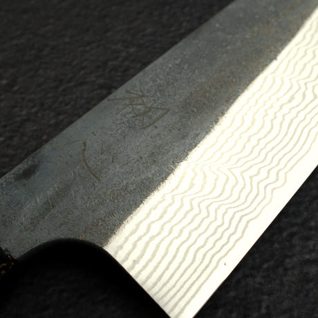 하츠코코로 은삼강 쿠로우치 다마스커스 산토쿠(다용도칼) 170mm 카본파이버 핸들