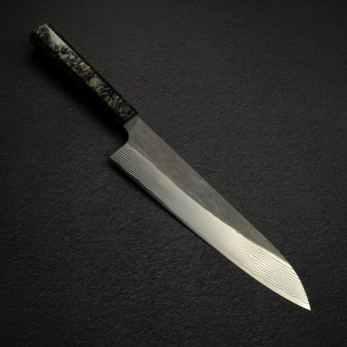 Hatsukokoro Ginsan Kurouchi Damascus Gyuto 240mm Carbon Fibre Handle