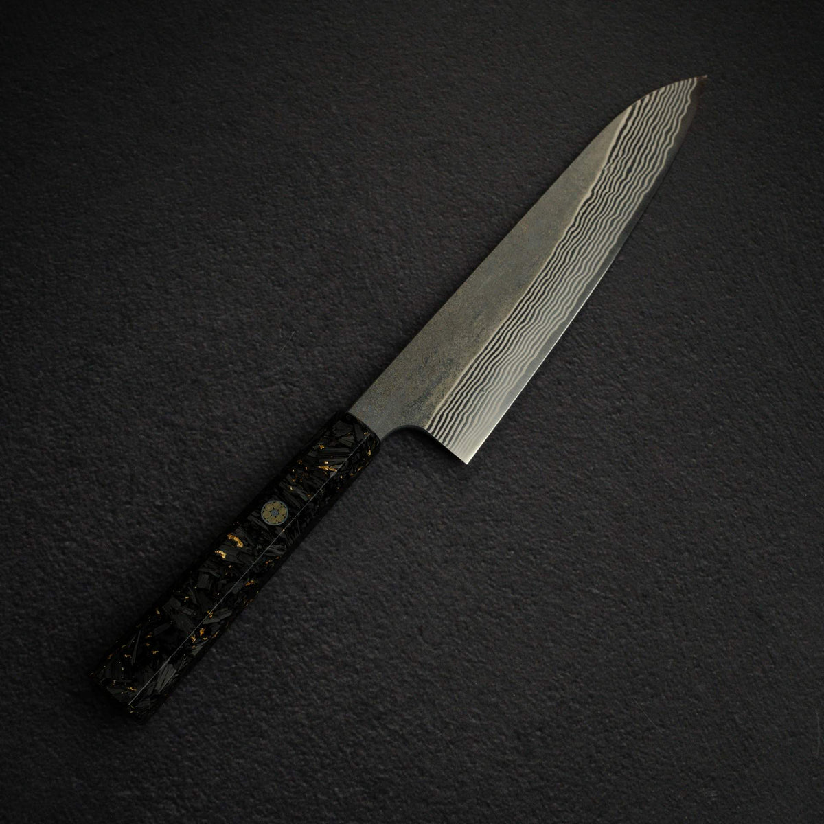 Hatsukokoro Ginsan Kurouchi Damascus Gyuto 240mm Carbon Fibre Handle