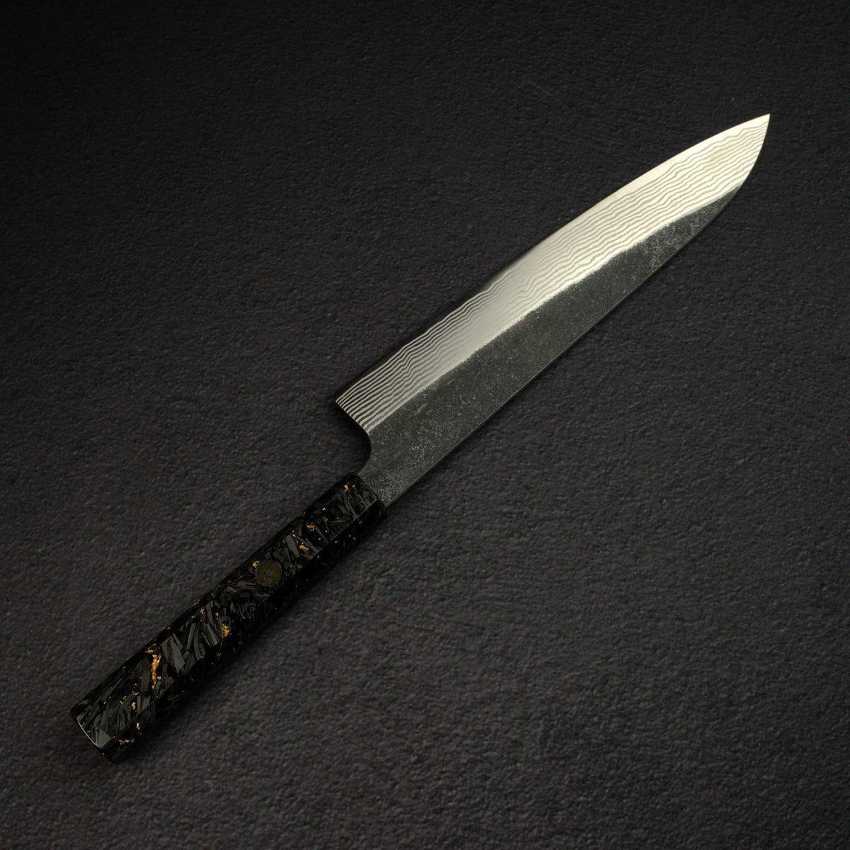 Hatsukokoro Ginsan Kurouchi Damascus Gyuto 240mm Carbon Fibre Handle