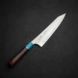 Kurosaki Kokusen Ei AS K tip Gyuto 210mm - Turquoise Ferrule
