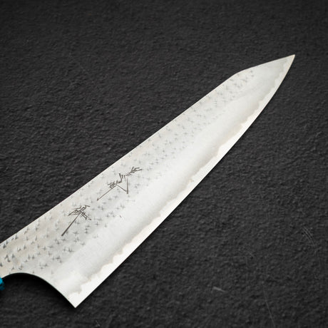 Kurosaki Kokusen Ei AS K tip Gyuto 210mm - Turquoise Ferrule