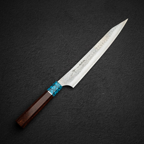 Kurosaki Kokusen Ei AS Sujihiki 240mm - Turquoise Ferrule