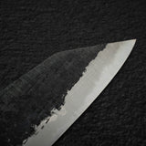 Tanaka Blue 2 Kurouchi Tsuchime Stainless Clad Bunka 165mm Howood Handle