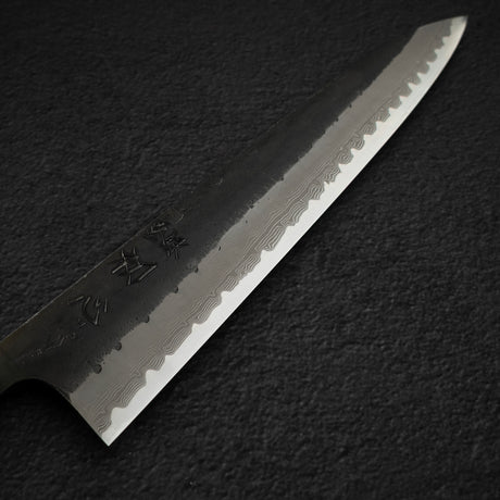 Hatsukokoro Shinkiro Aogami Super Gyuto 240mm Damascus Kurouchi Stag Handle