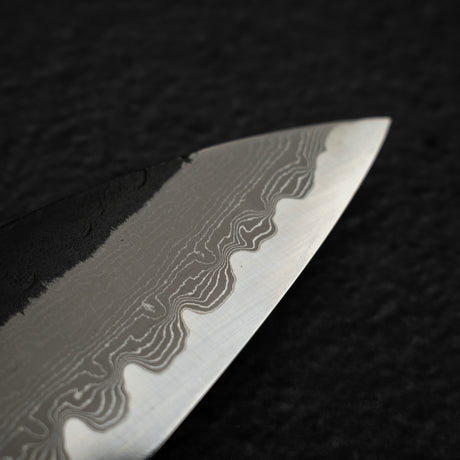 Hatsukokoro Shinkiro Aogami Super Gyuto 240mm Damascus Kurouchi Stag Handle