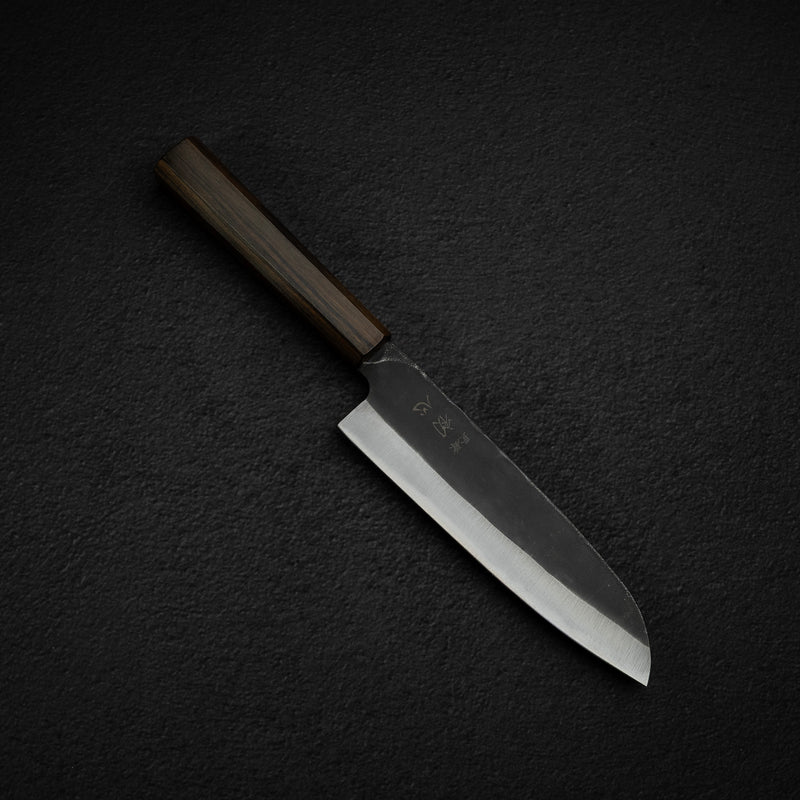 하츠코코로 아오키타에 청2강 쿠로우치 산토쿠(다용도칼) 165mm 블랙 차카테 핸들