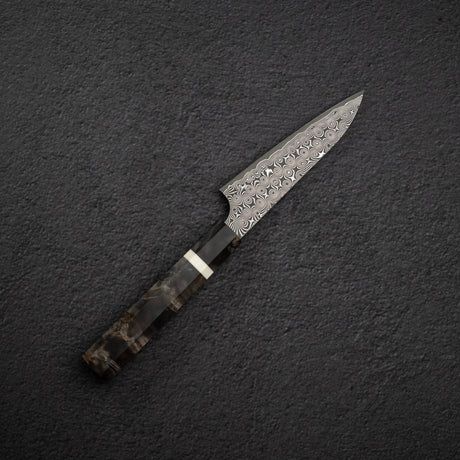 Nigara Anmon SG2 Raindrop Damascus Petty 120mm Birch Handle
