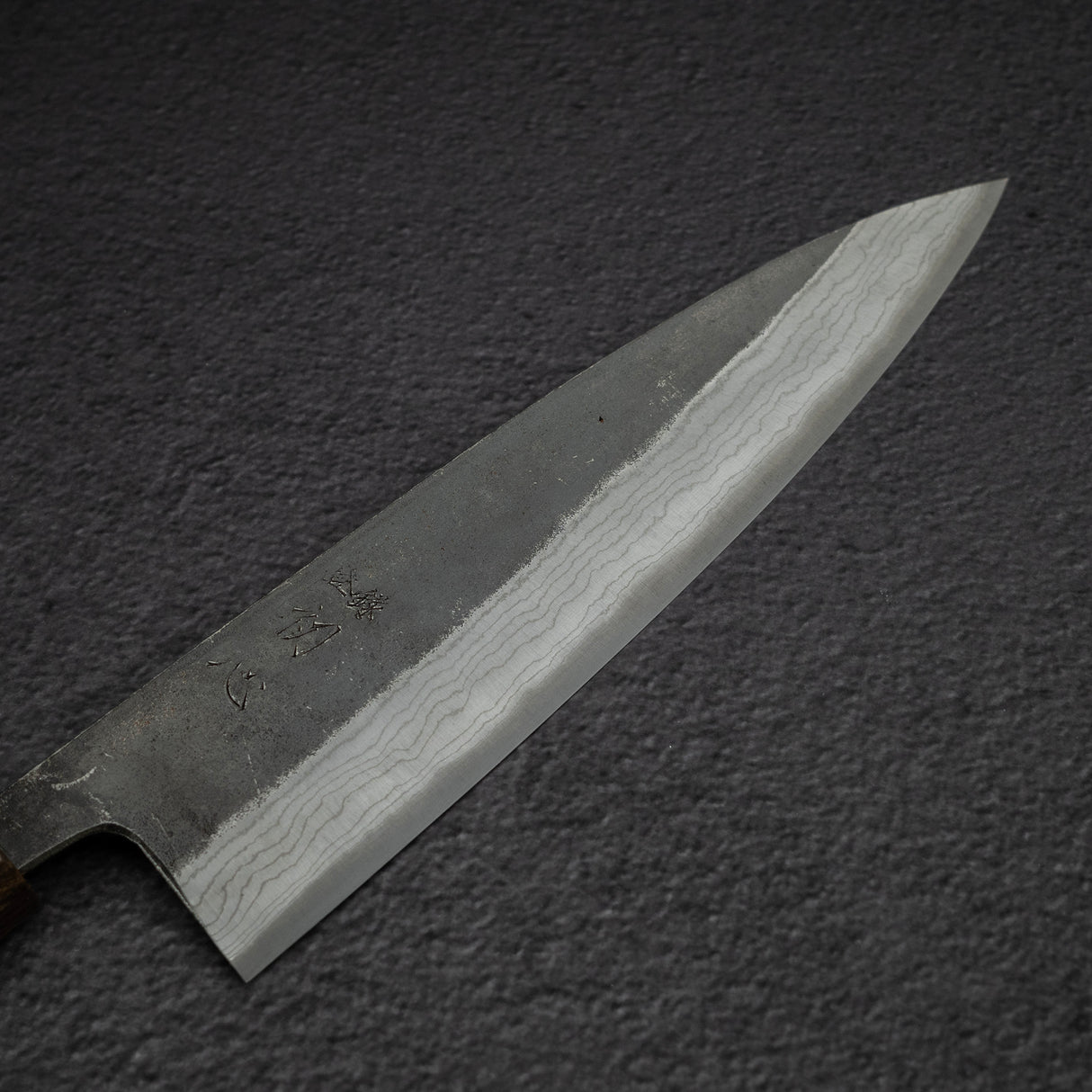 Hatsukokoro Kumokage Blue 2 Kurouchi Damascus Gyuto 210mm Black Chacate Handle
