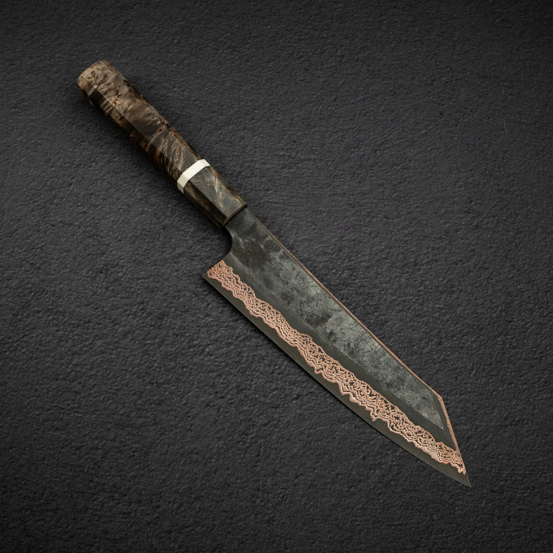 하츠코코로 x 니가라 요로코비 SLD 강 코퍼 다마스커스 K팁 규토(셰프나이프) 210mm 자작나무 핸들