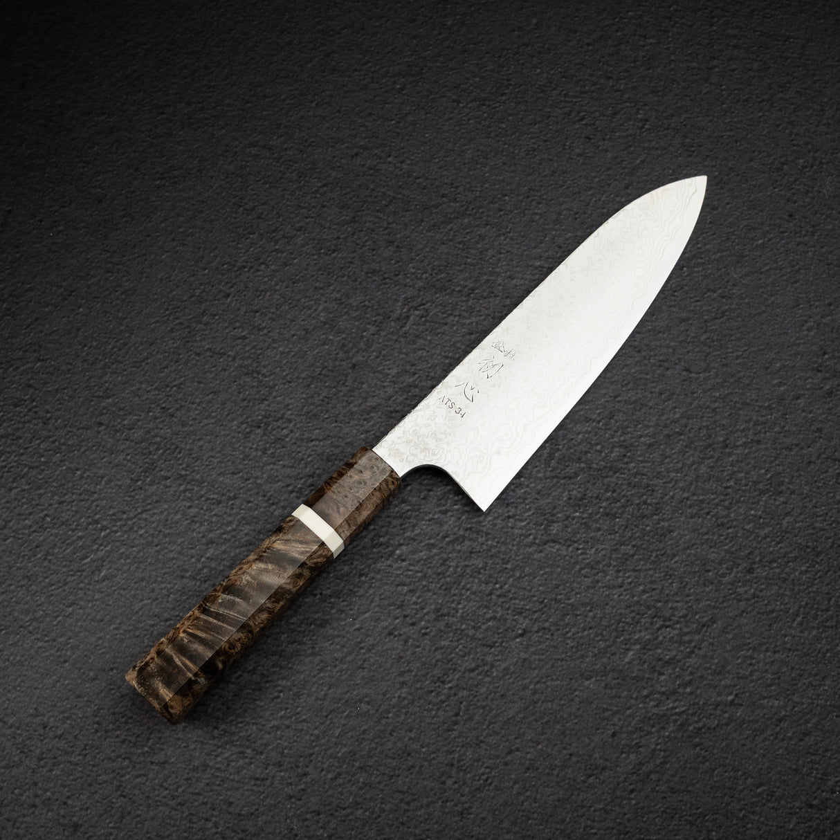 하츠코코로 긴가 ATS34 다마스커스 산토쿠(다용도칼) 180mm