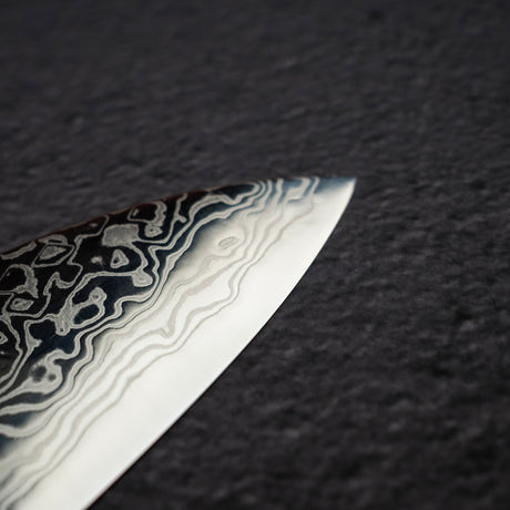 Hatsukokoro Ginga ATS34 Damascus Santoku 180mm