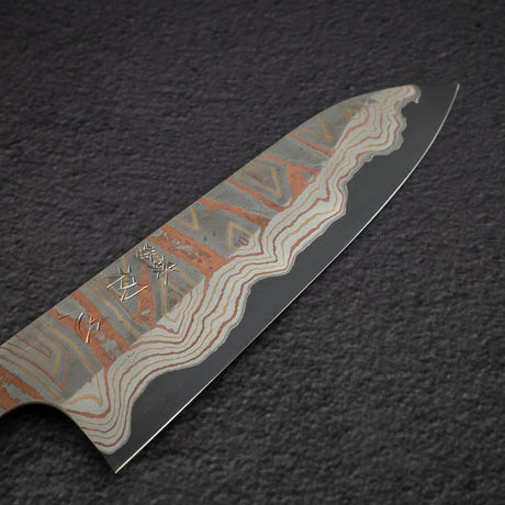 하츠코코로 x 니가라 이로도리 청2강 레인보우 다마스커스 산토쿠(다용도칼) 180mm