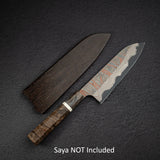 Hatsukokoro x Nigara Irodori Blue 2 Rainbow Damascus Santoku 180mm