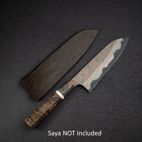 하츠코코로 x 니가라 이로도리 청2강 레인보우 다마스커스 산토쿠(다용도칼) 180mm
