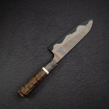 하츠코코로 x 니가라 이로도리 청2강 레인보우 다마스커스 산토쿠(다용도칼) 180mm