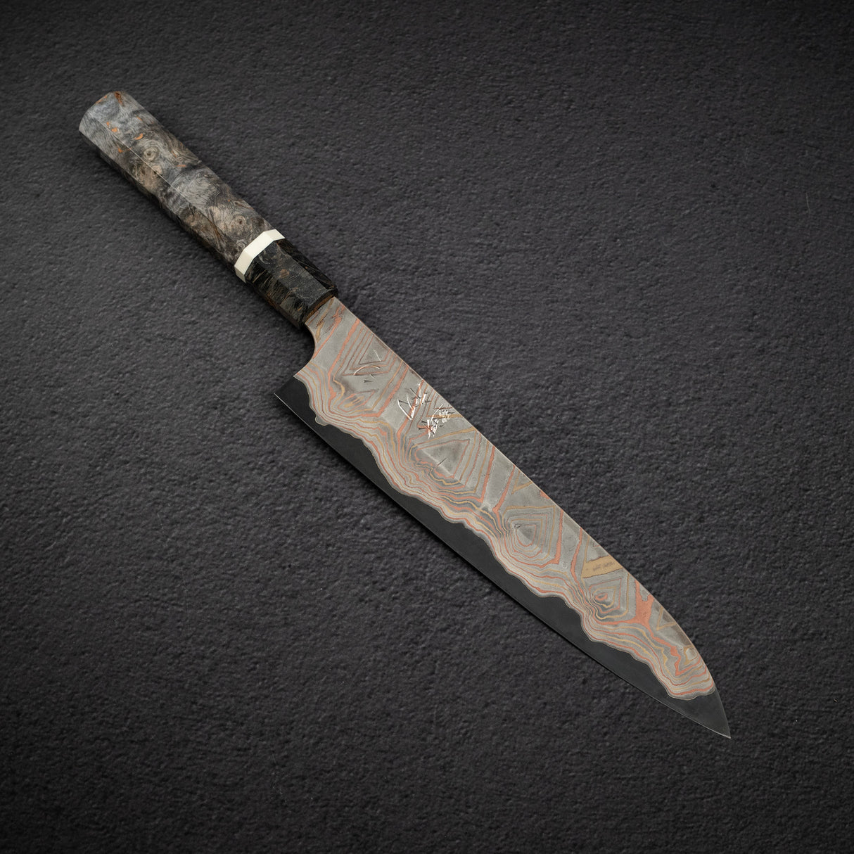 하츠코코로 x 니가라 이로도리 청2강 레인보우 다마스커스 규토(셰프나이프) 240mm