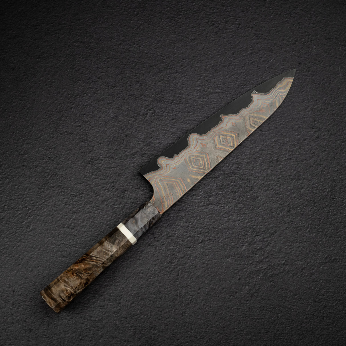 하츠코코로 x 니가라 이로도리 청2강 레인보우 다마스커스 규토(셰프나이프) 210mm