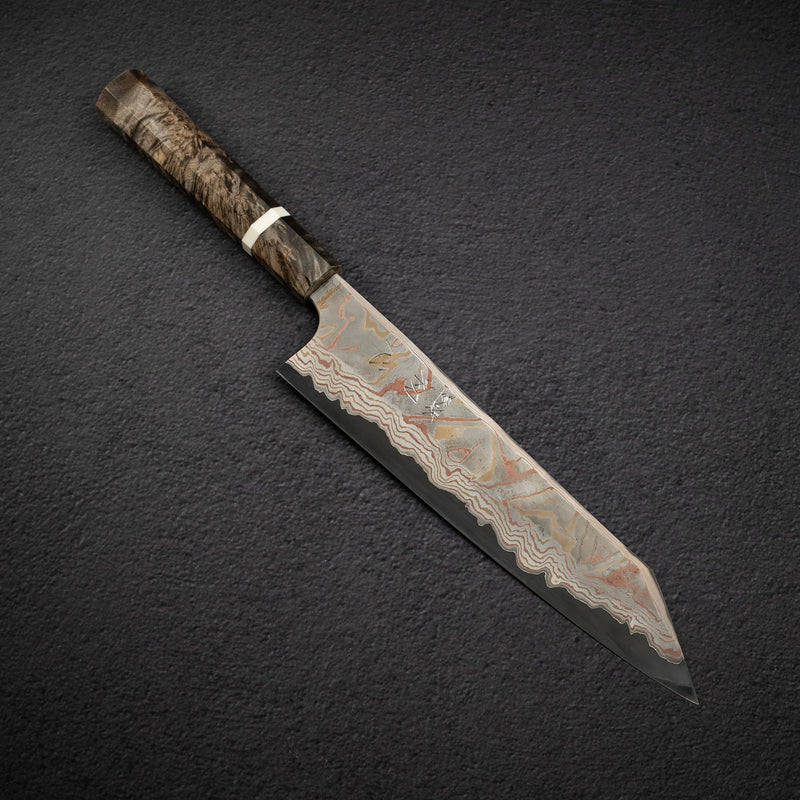 하츠코코로 x 니가라 이로도리 청2강 레인보우 다마스커스 K팁 규토(셰프나이프) 240mm