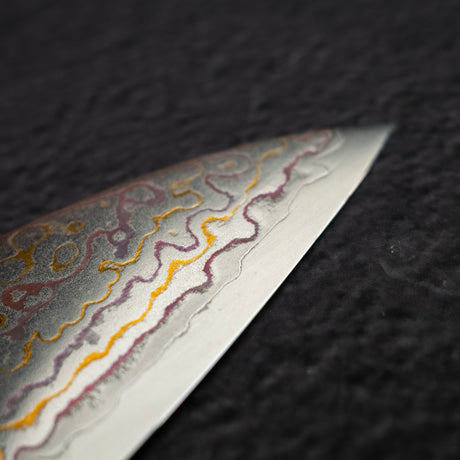 하츠코코로 쿠자쿠 V-Toku 2 레인보우 다마스커스 규토(셰프나이프) 210mm 그린