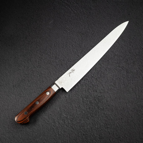 츠네히사 ZA-18 다마스커스 스지히키 240mm 브라운 웨스턴핸들