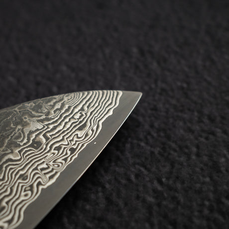 Takeshi Saji SG2 Black Damascus Santoku 180mm Ironwood Handle Wenge Saya