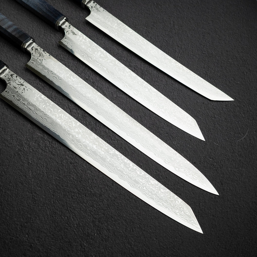 Hatsukokoro x Yoshihiro Yauji Blue 2 Damascus Single Bevel