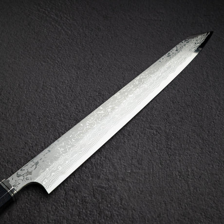Hatsukokoro x Yoshihiro Yauji Blue 2 Damascus K-tip Yanagiba 330mm Old Stock