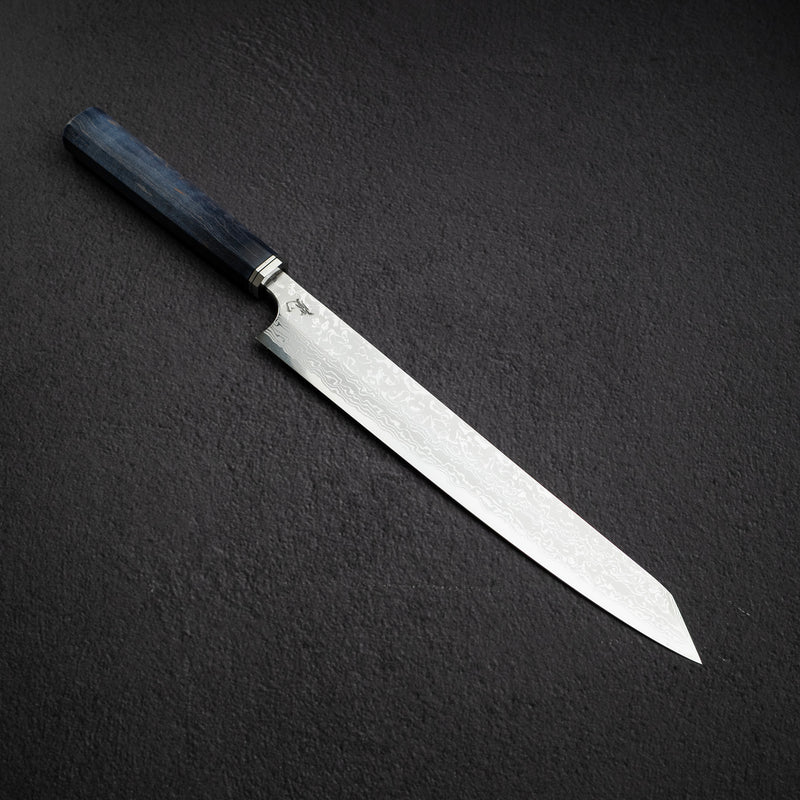 Hatsukokoro x Yoshihiro Yauji Blue 2 Damascus K-tip Yanagiba 270mm Old Stock