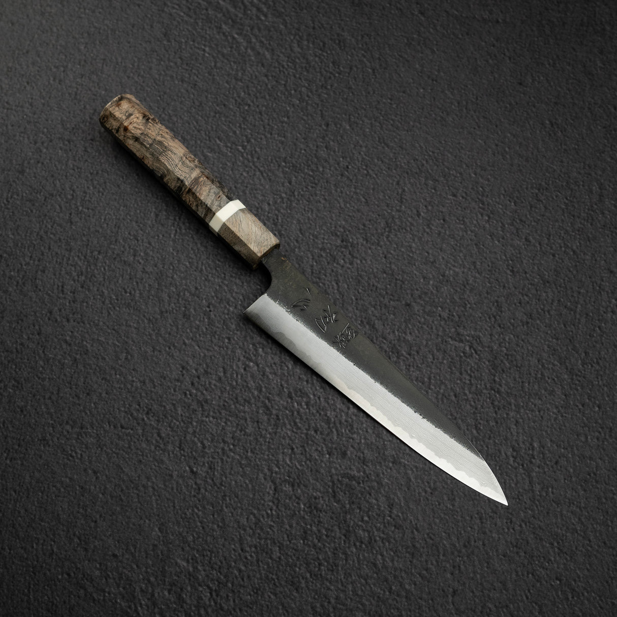Hatsukokoro Shinkiro Petty 150mm Aogami Super Kurouchi Damascus