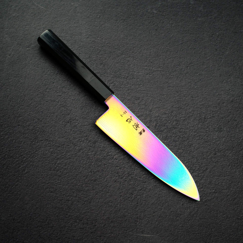 하츠코코로 류효 SG2 다마스커스 레인보우 산토쿠(다용도칼) 180mm