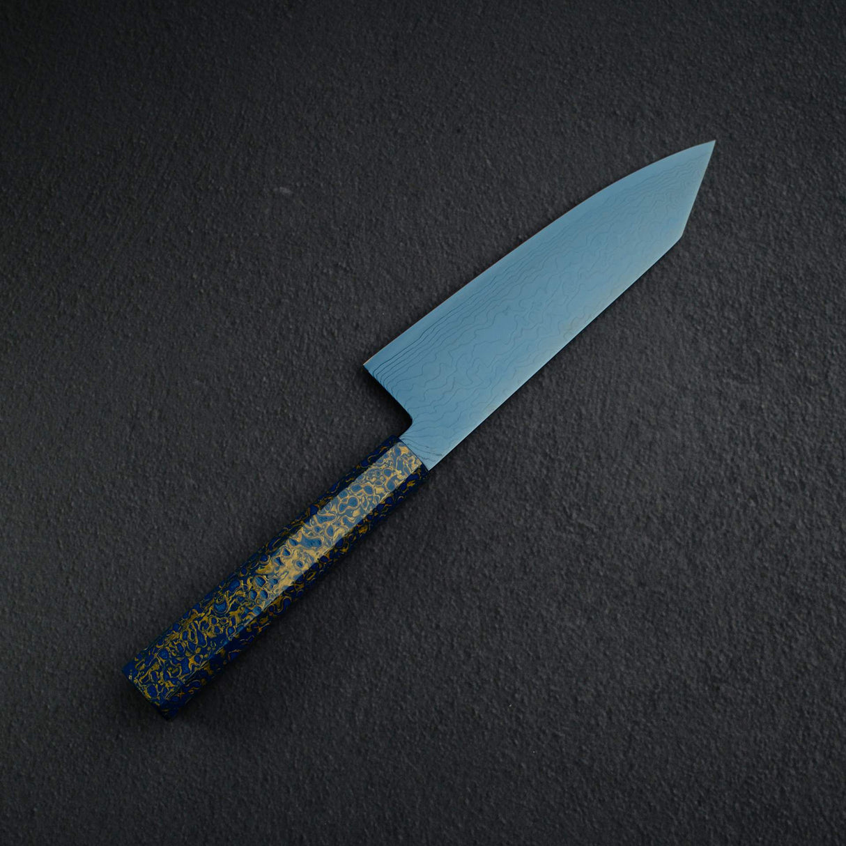 Hatsukokoro Ryuhyo SG2 Damascus Blue Bunka 180mm with Urushi handle
