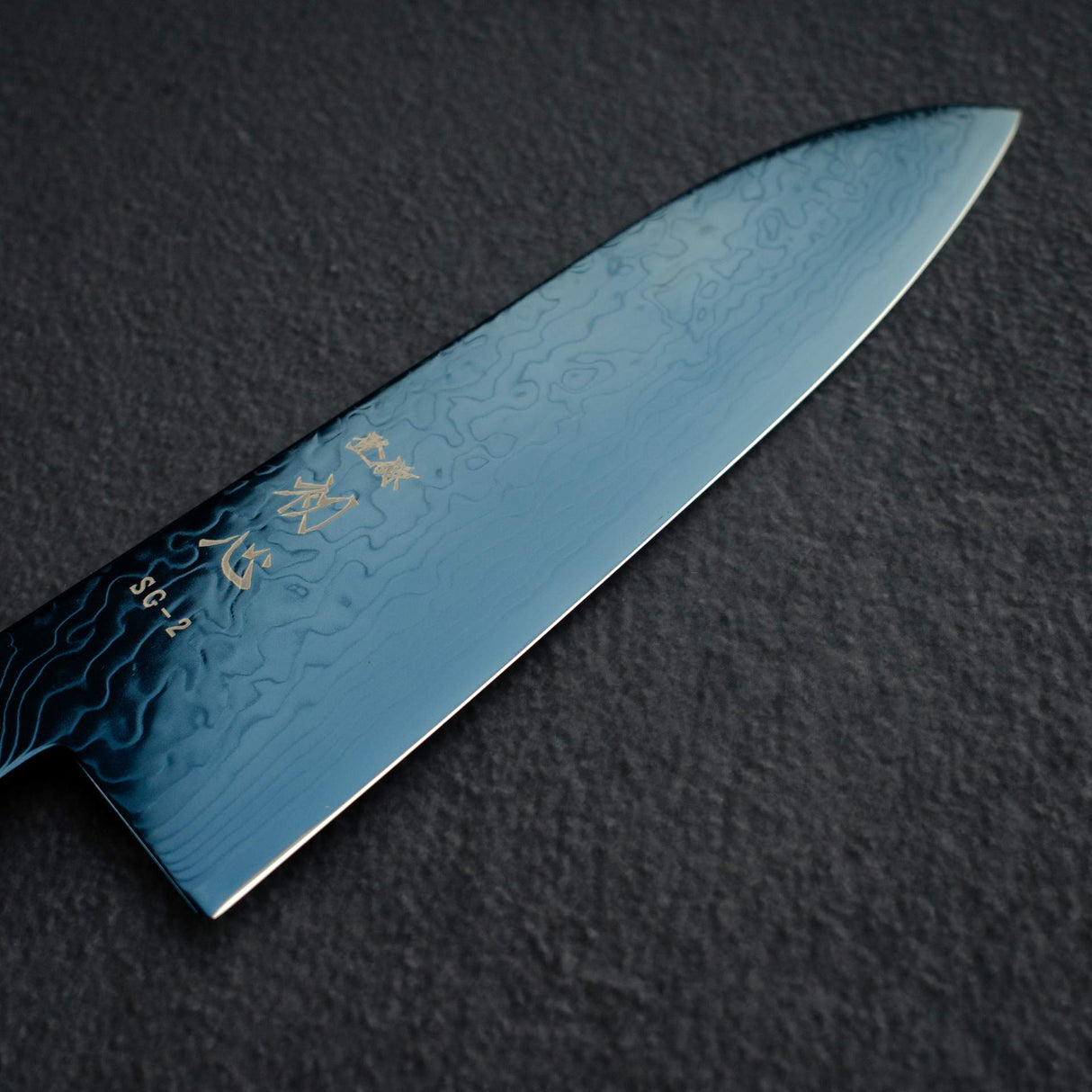 하츠코코로 류효 SG2 다마스커스 블루 산토쿠(다용도칼) 180mm 우루시 핸들