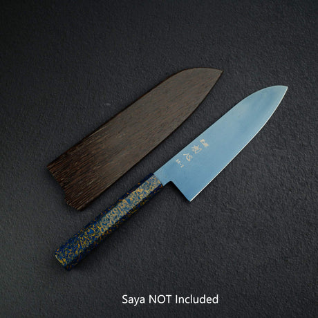 Hatsukokoro Ryuhyo SG2 Damascus Blue Santoku 180mm with Urushi handle