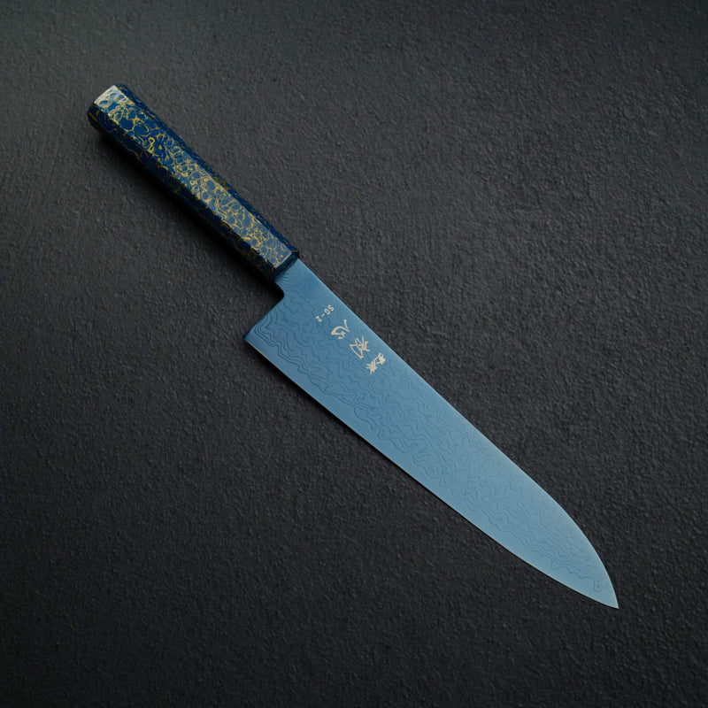 Hatsukokoro Ryuhyo SG2 Damascus Blue Gyuto 210mm Urushi handle with Urushi handle