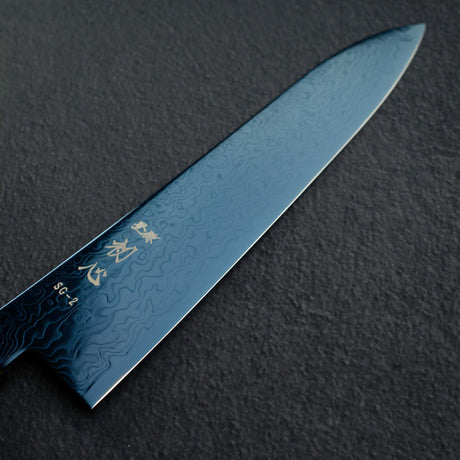 Hatsukokoro Ryuhyo SG2 Damascus Blue Gyuto 210mm Urushi handle with Urushi handle