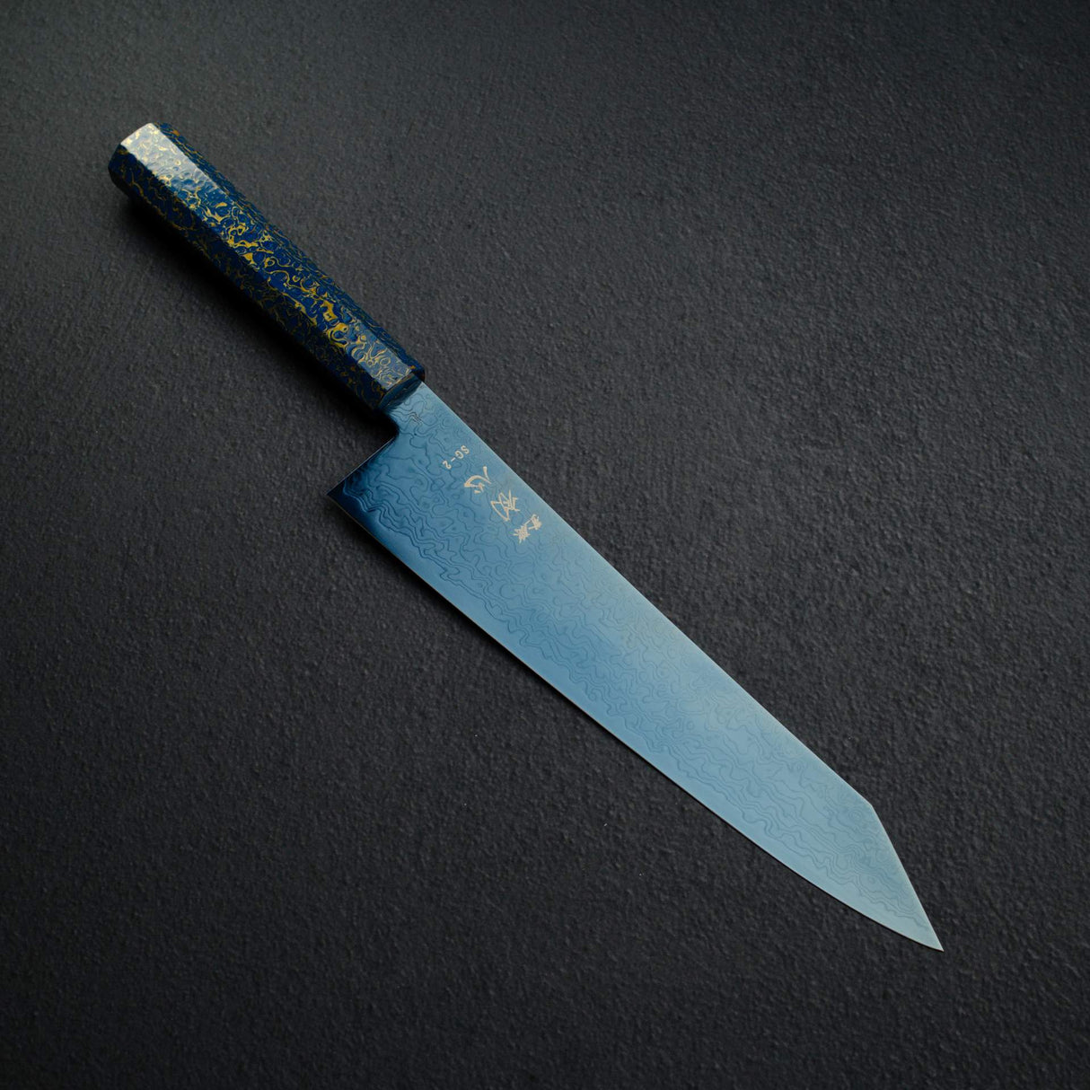 Hatsukokoro Ryuhyo SG2 Damascus Blue K-tip Gyuto 240mm with Urushi handle