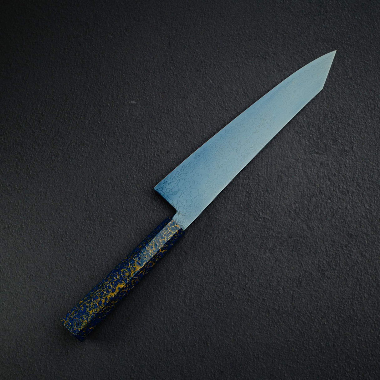 Hatsukokoro Ryuhyo SG2 Damascus Blue K-tip Gyuto 240mm with Urushi handle