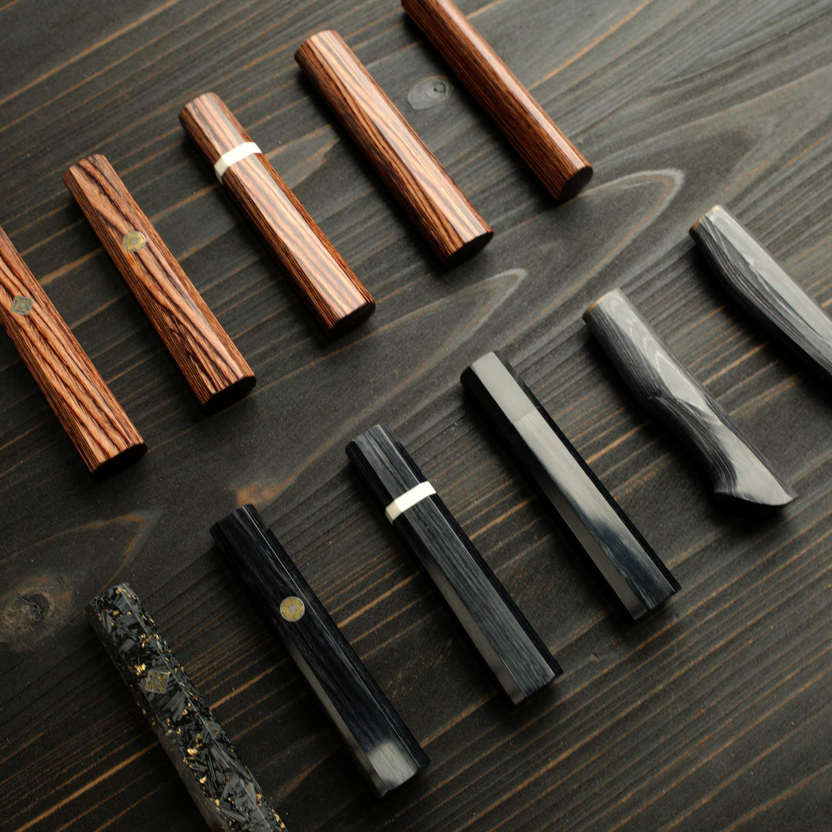 K&S Sample Sale: Octagonal Dark Scheme Wood Handle for Gyuto 210mm